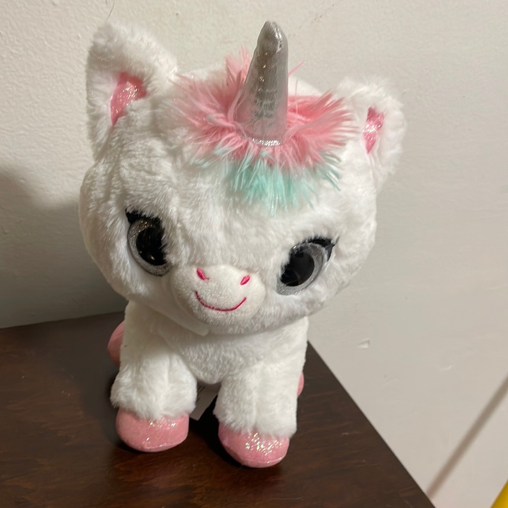 WowWee Ploosh Glowcorns 11" Interactive Plush with Light-Up Horn